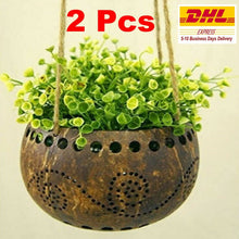 Load image into Gallery viewer, Coconut Shell Hanging Plant Natural Pot Outdoor Garden Home Decor Hanger (2Pcs)