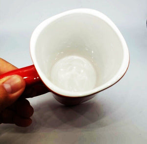 2Pcs Red Cup Nescafe Coffee Tea Mug Ceramic Collectibles Gift Set