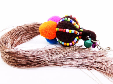 Hill Tribal Style Brown Ver.3 Handmade keyring Thailand Trip keychain gifts