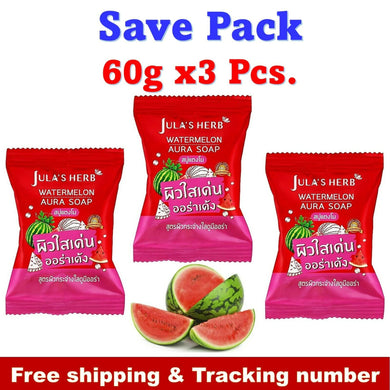 3x Jula 's Herb Watermelon Aura Soap Radiant Nourish Skin 60g