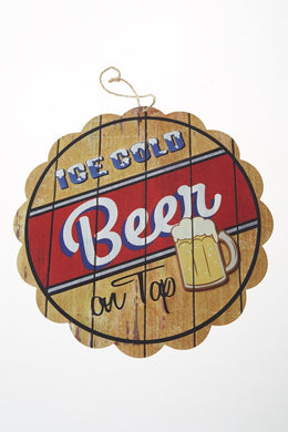 Metal Plate Beer Crown Cap Design Retro Style Plaque Vintage Wall Door Poster