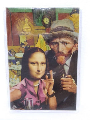 MONA LISA SMOKE funny Design Vintage Poster Magnet Fridge Collectible Decor