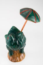 Load image into Gallery viewer, Frog Figurine Wood Carved Green Idea Hand Painted Cute Animal Figure Decor Craft