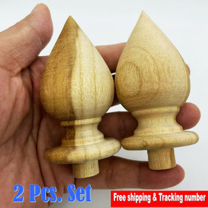 2x3” Finial Teak Wood Lotus Shape Regulator Wall Clock Vintage Furniture Decor