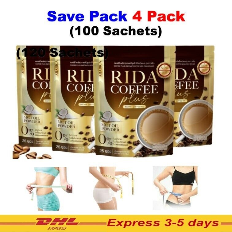 4x RIDA Coffee Plus MCT Oil Powder Instant Mix Arabica Control Hunger No Sugar