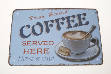 Coffee Shop Metal Sign Retro Cafe Plate Tin Poster Wall Plaque Decor Tin Cup Art