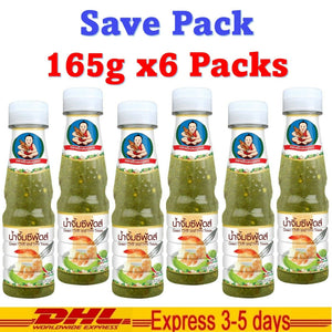 6x Healthy Boy Thai Spicy Sour Seafood Dipping Sauce Seasoning Dek Somboon DHL