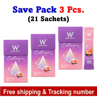 3 X New Wink White W Collagen Plus Dipeptide 10000 mg Dietary Supplement Product