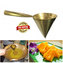 Load image into Gallery viewer, Traditional Thai Dessert Equipment Cone Brass Bakery Gold Egg Yolks Thread Mold
