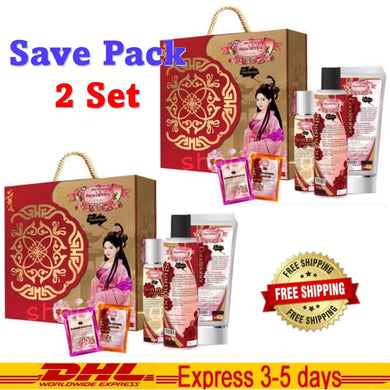 2x Noon Chinese Herbal Long Hair Shampoo Conditioner Serum Straightening set