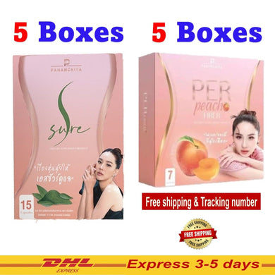 5 S-Sure + 5 Per Peach Fiber Dietary Detox Weight Control Fast Burn Block + Burn