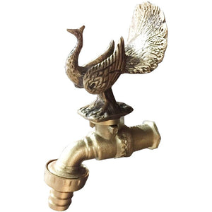 Brass Garden Faucet Tap Water Peacock Kitchen Handle Spigot Outdoor Yard
