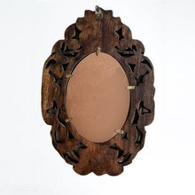 Load image into Gallery viewer, Wood Hand Carved Mirror with Frame Vintage Style Wall Art Rose Home Decor Craft