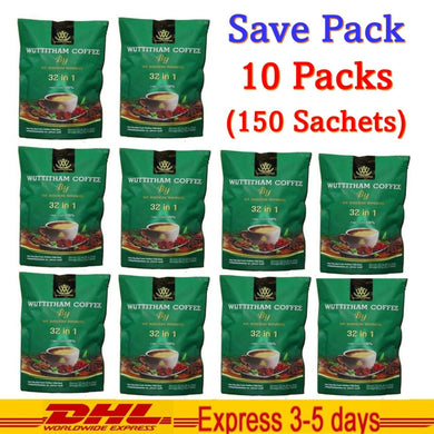10x Wuttitham Coffee Herb Health Instant Coffee Mixed Weight Control Sugar Free