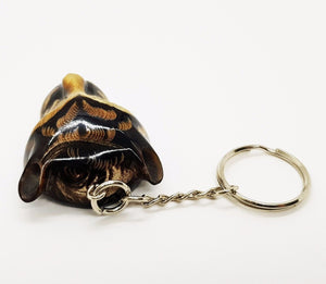 TIGER v4 Key ring true Buffalo's Horn Carve Figurine Keychain Talisman chic art