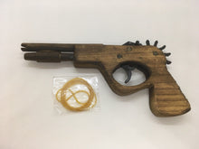 Load image into Gallery viewer, Wooden Gun Toy Slingshot Handcrafted Pretend outdoor play kid boy Cowboy Vintage