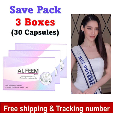 3x AL FEEM Dietary Supplement Smooth Skin Natural Extracts Enlarged Chest 10 cap