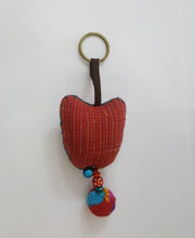 Load image into Gallery viewer, Doll Red Owl Keyring sewing charm cute keychain animal lover Fabric gift