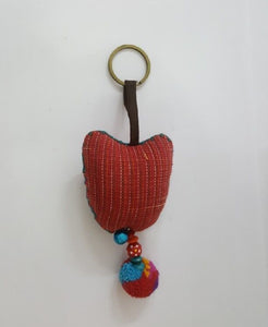 Doll Red Owl Keyring sewing charm cute keychain animal lover Fabric gift