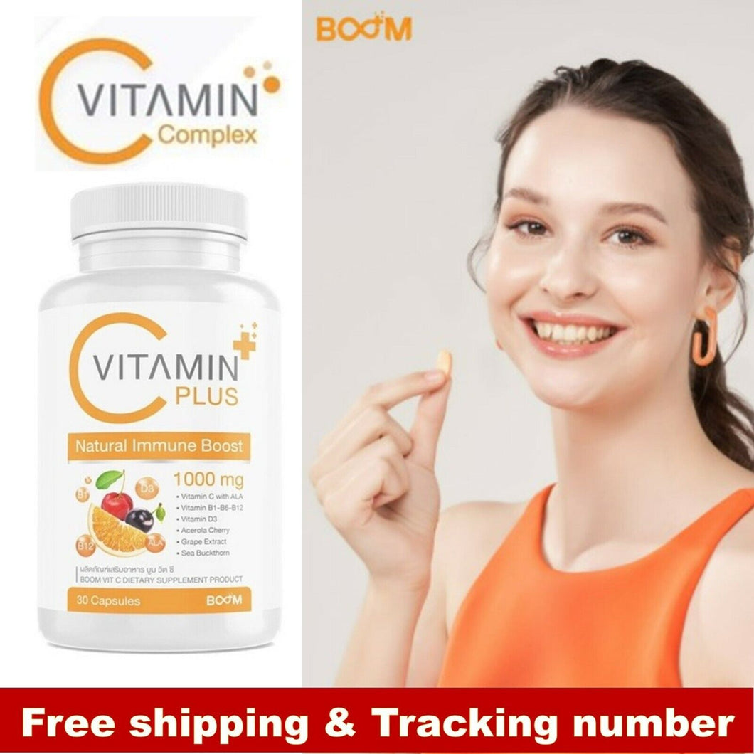 Boom Vitamin C 1000 mg Plus With Acerola Cherry Citrus Health Immunity Skin Care
