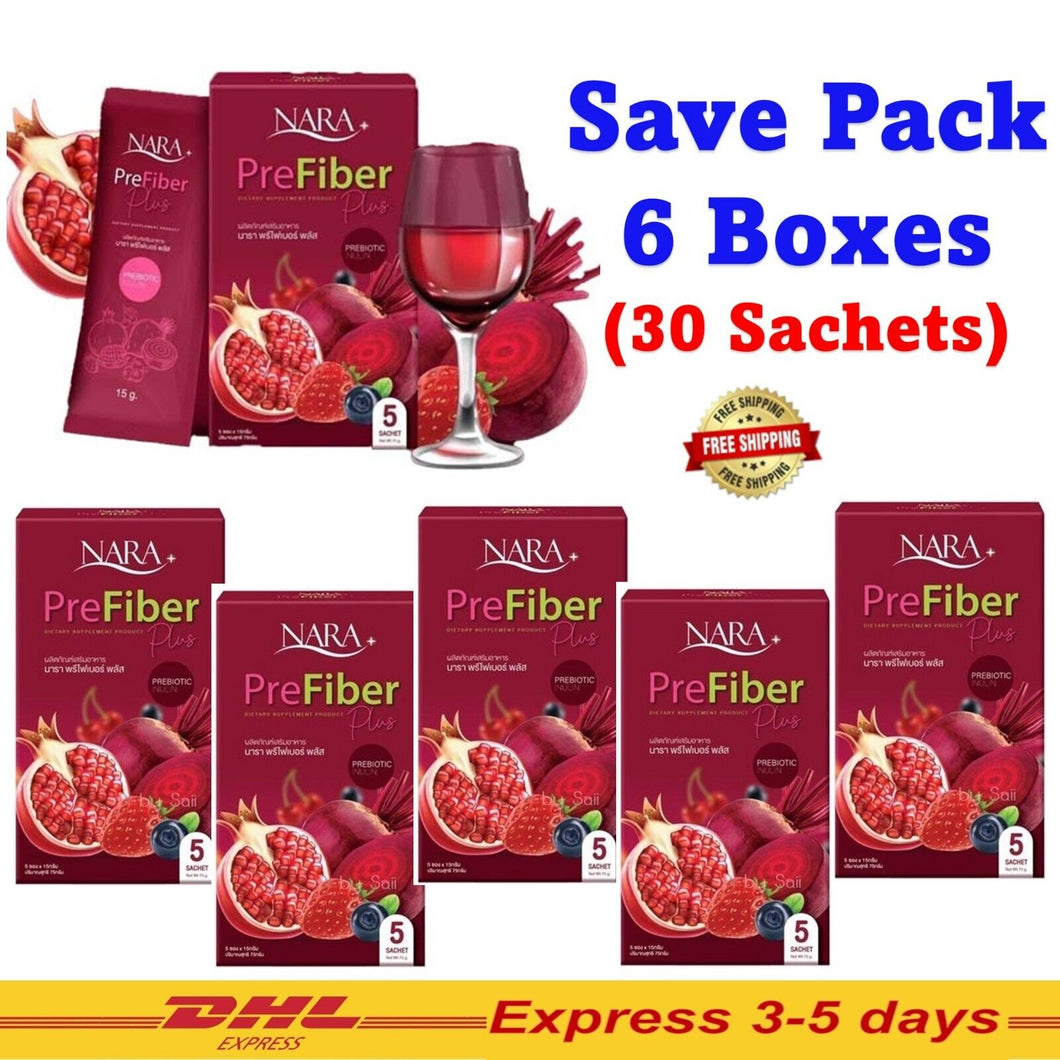 6x NARA Pre Fiber Plus Trap Starch Fat Reduce sugar Belly Lose