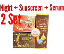 Load image into Gallery viewer, 2 Set Ginseng Night Cream + Sunscreen SPF50 SERUM Reduce Wrinkles Dark Spots 5g
