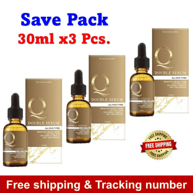 3 x Q Double Serum Anti-Aging Reduce Freckles Dark Spots Aura Younger Skin
