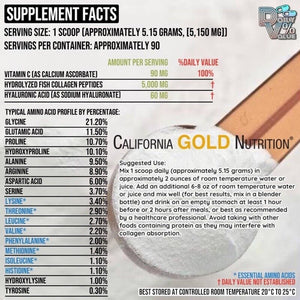 California Gold Nutrition CollagenUP Marine Collagen Hyaluronic Acid Vitamin C