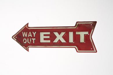 Exit Sign Plate Vintage Metal Plaque Retro Display Wall Door Hang Tin Decor Art