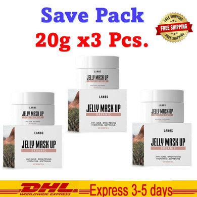 3x LANOS Jelly Mask Up Organic No Fragrance Moisturizing Balancing Facial Skin