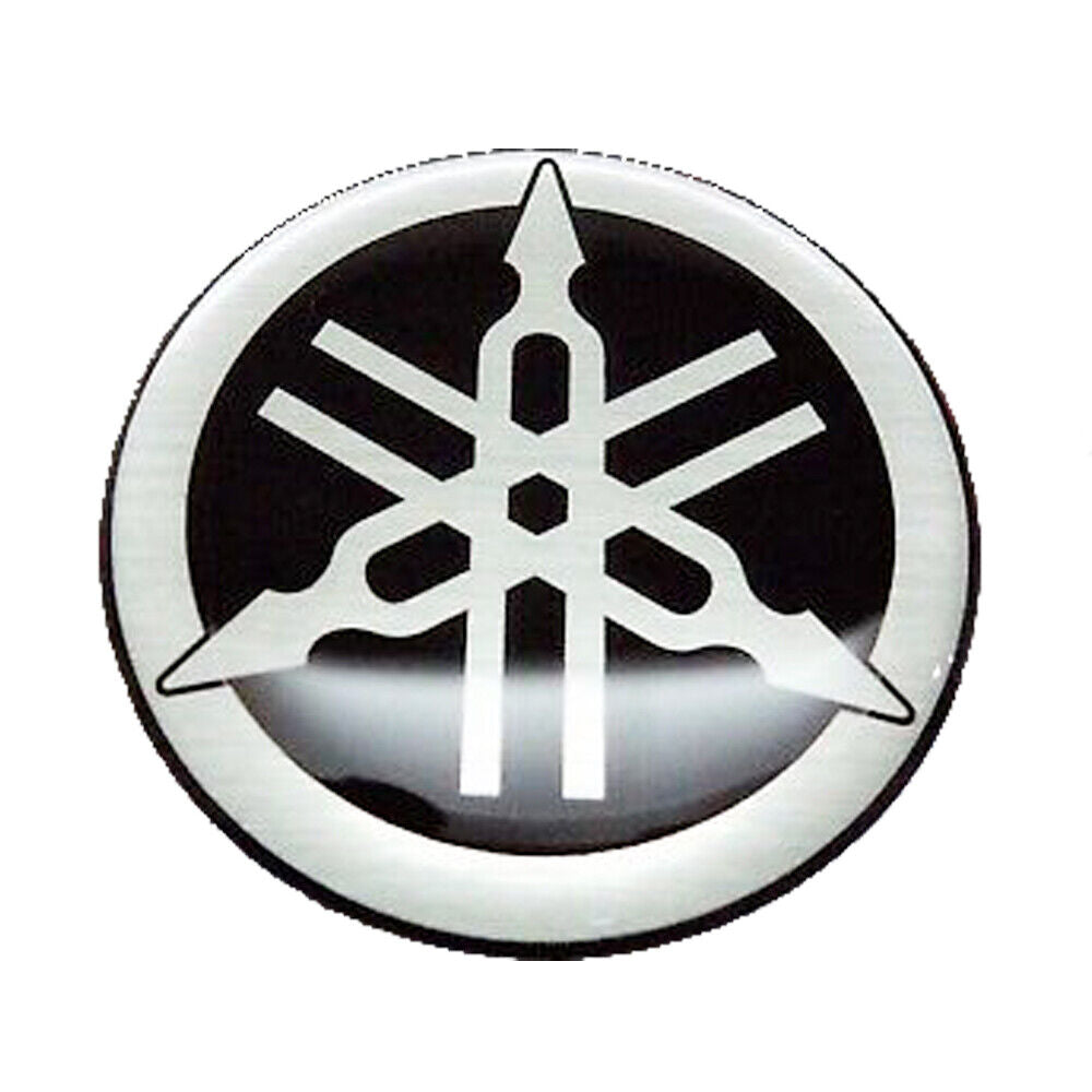 1 x YAMAHA GENUINE BLACK 30 mm TUNING FORK LOGO STICKER EMBLEM DECAL