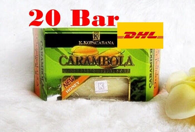 20x CARAMBOLA STAR FRUIT BLACK SPOTS HERBAL SOAP HONEY+VIT C FACE BODY WHITENING