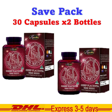 2x Auswelllife Sheep Placenta Max 50000 mg Antioxidant Premature Anti Aging
