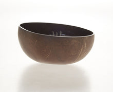 Load image into Gallery viewer, Coconut Shell Bowl Accessory Holder Handmade Beach Home Decor Carved Painted Art