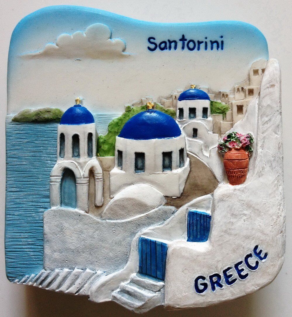 Santorini GREECE Resin 3D fridge Refrigerator Thai Magnet Hand Made Craft