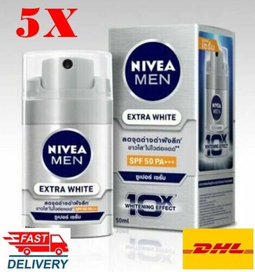 5X NIVEA MEN Extra White Skin Whitening Super Serum Best Face Moisturizer SPF50