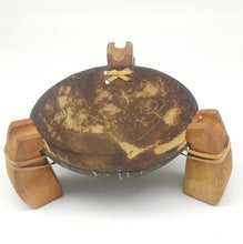 Load image into Gallery viewer, Soap Dish Dispenser Vintage Coconut Shell Teak Wood Shower Bahtroom Handmade