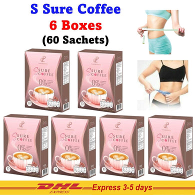 6x S Sure Coffee Instant Powder Mix Pananchita Control Hunger Low Calorie Sugar