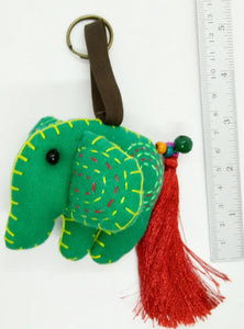 Doll Elephant Keyring Scotch Pattern Sewing Charm Cute Fabric animal lover