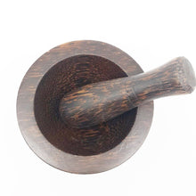 Load image into Gallery viewer, Small Mortar Pestle Wood Mini Wooden Thai Grinder Pill Crusher Handcraft Cute 3&quot;