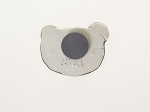 Animal Ceramic Figure Magnet Cute Bear Handmade Mold Painted Teddy Brown Design