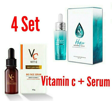 4 Set Face Serum Dark Spot Remover+ Vit C Whitening Anti Aging Wrinkles Freckle