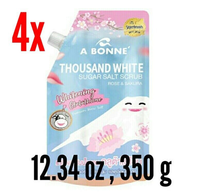 4x Whitening Skin Glutathione + Vitamin B3 White Sugar Salt Scrub Rose & Sakura