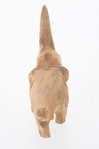 White Elephant Wood Carved Miniature Hand Craft Animal Figurine Sculptured Decor