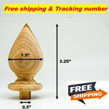 Load image into Gallery viewer, Set 4 x3.25&quot; TeakWood Lotus Shape Drapery Rod Finial Curtain Rail post Cap Furni