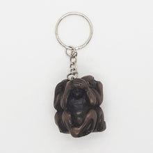 Load image into Gallery viewer, 3 Monkey Philosophy Resin Carve Figurine Keychain Design Cute Wood Color …