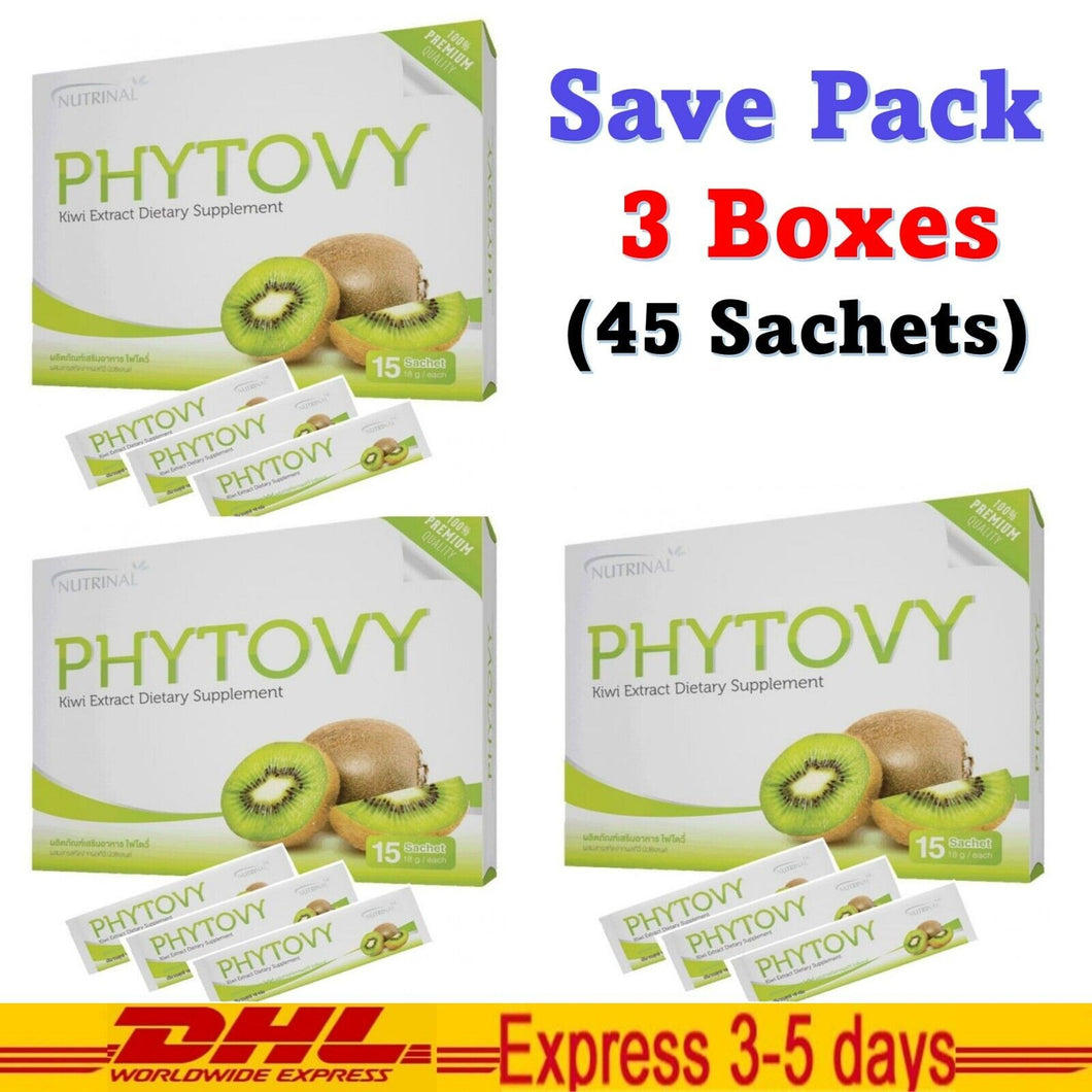 3 Boxes Phytovy Kiwi Detox Supplement Nutrinal Extract Colon Slim Weight Control
