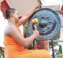 Load image into Gallery viewer, Gong with Mallet Tradition Instrument Iron Thai Artisan Handmade Village Musical