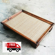 Load image into Gallery viewer, Wooden Tray Crafts Wood Tray Serving Plate Tea Coffee Bamboo Rectangle Free ship