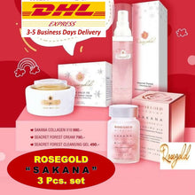 Load image into Gallery viewer, ROSEGOLD Sakana Set collagen X10 + Seacret Forest Cream + Cleansing Acne DHL